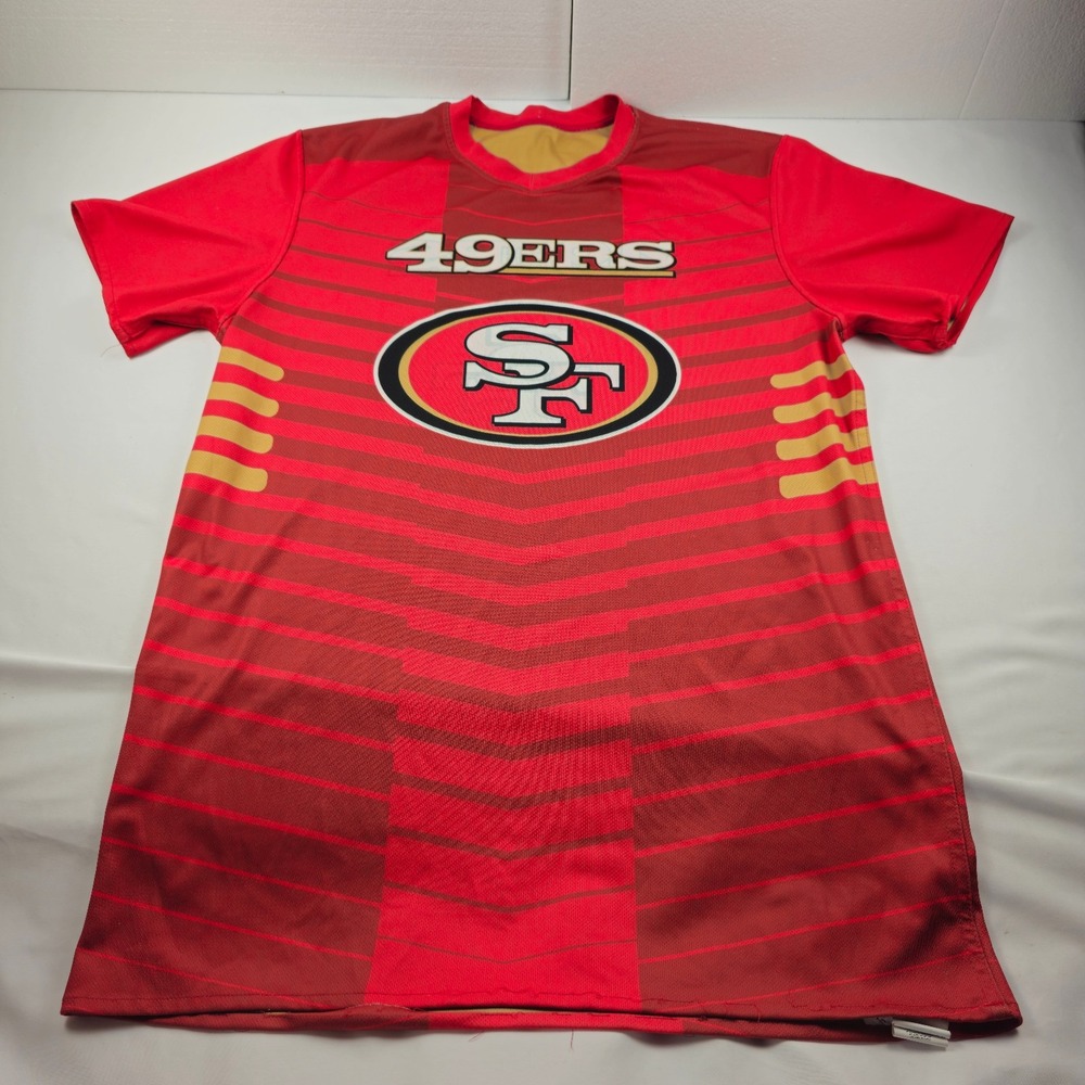 NFL Flag Football San Francisco 49ers Jersey Shirt Mens L Red Gold 22x32